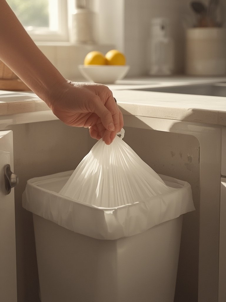 trash bags in action